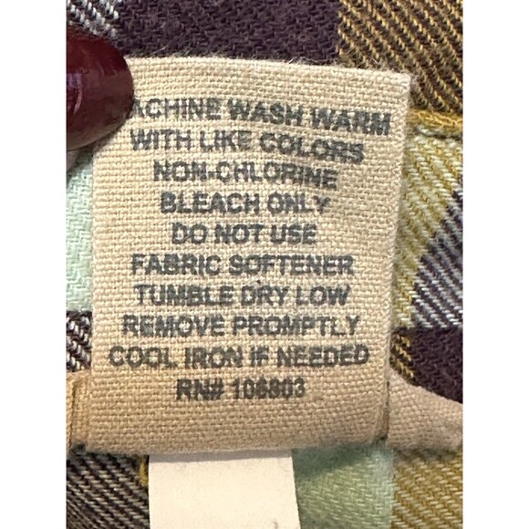 Duluth Trading Co Women Size L Button Up Plaid Flannel Shirt Western Country - Picture 8 of 11